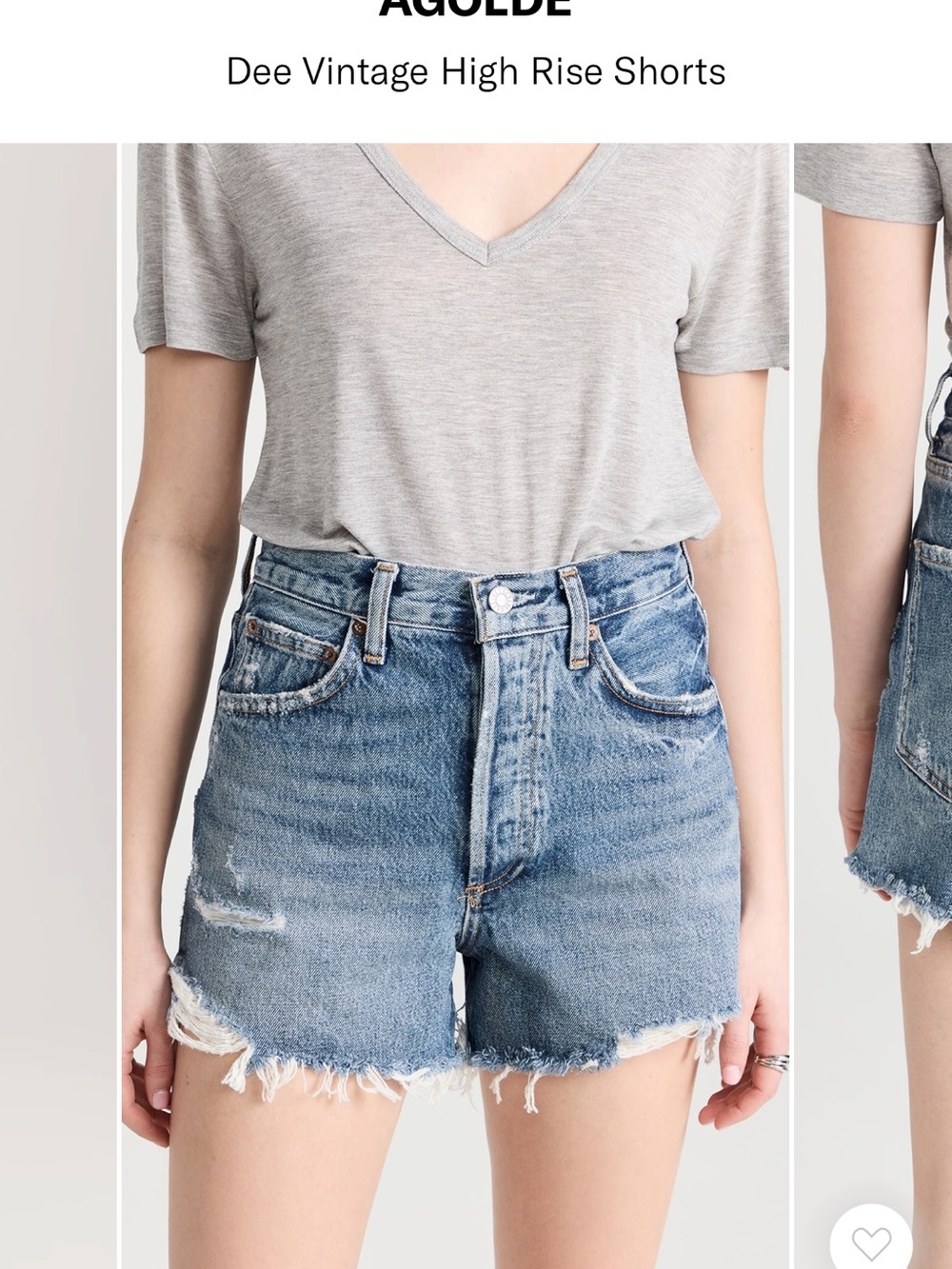 Agolde Light Blue High-Rise Denim Shorts